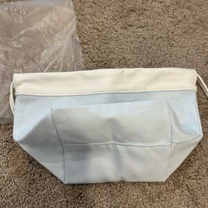Ulta Beauty Light Blue and White Cosmetic Bag